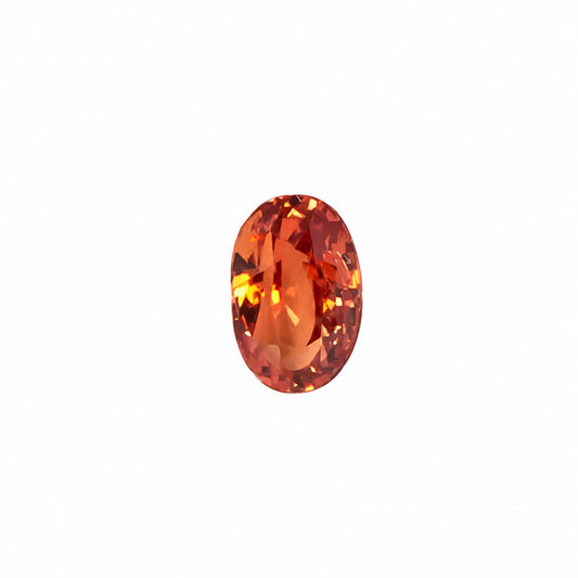 1.02 ct natural unheated padparadscha sapphire, oval cut sunset colour