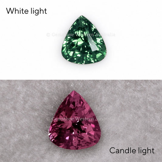 0.47 ct natural alexandrite, pear cut chrysoberyl