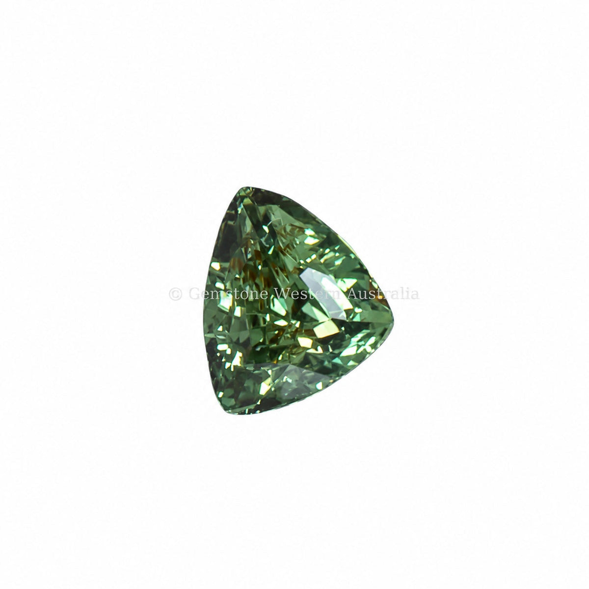 1.05 ct cushion triangular cut alexandrite photographed in daylight
