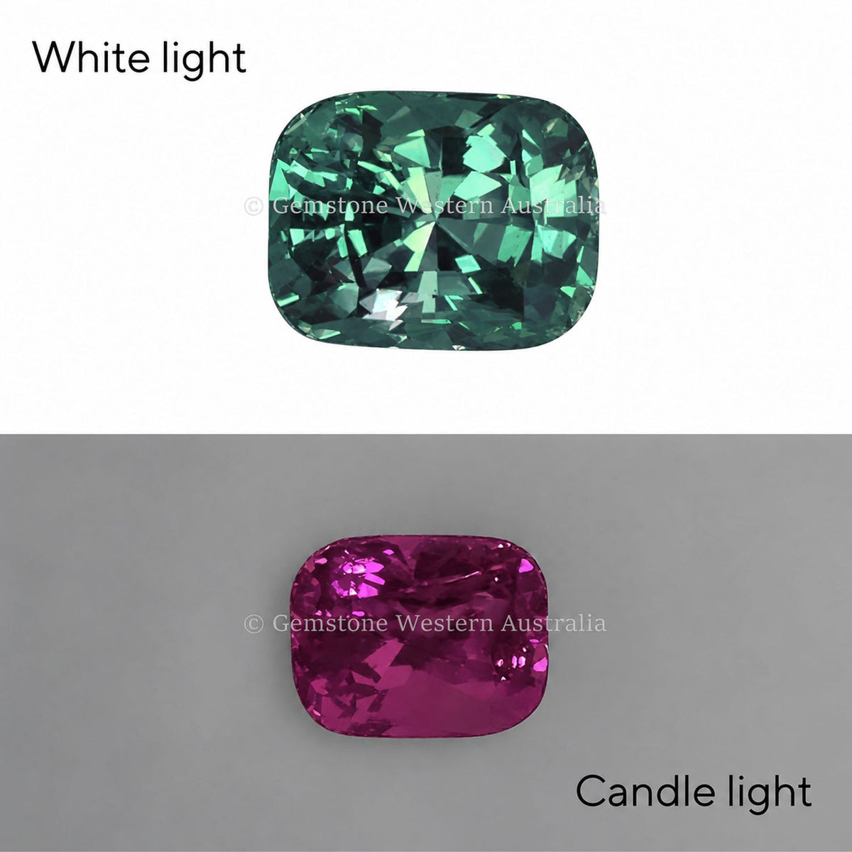 1.08 ct natural alexandrite, rectangular cushion cut chrysoberyl