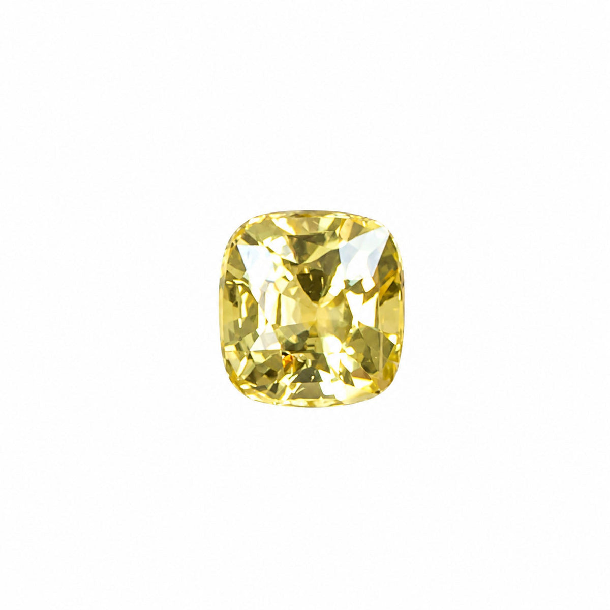 1.28 ct natural unheated yellow sapphire, cushion cut