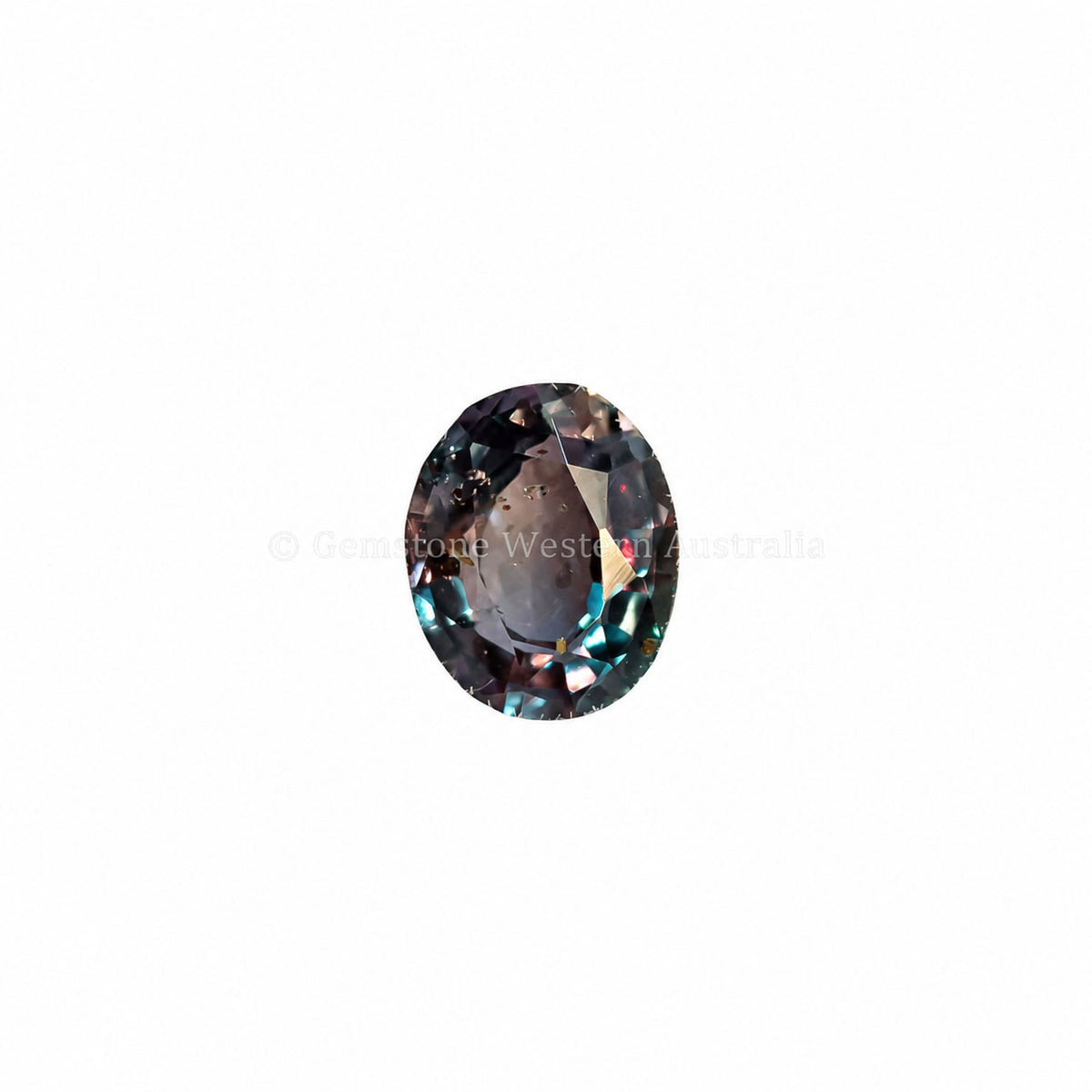 0.20 ct oval cut alexandrite photographed in daylight