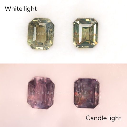 0.78 CT NATURAL ALEXANDRITE PAIR - EMERALD CUT MIX LIGHT