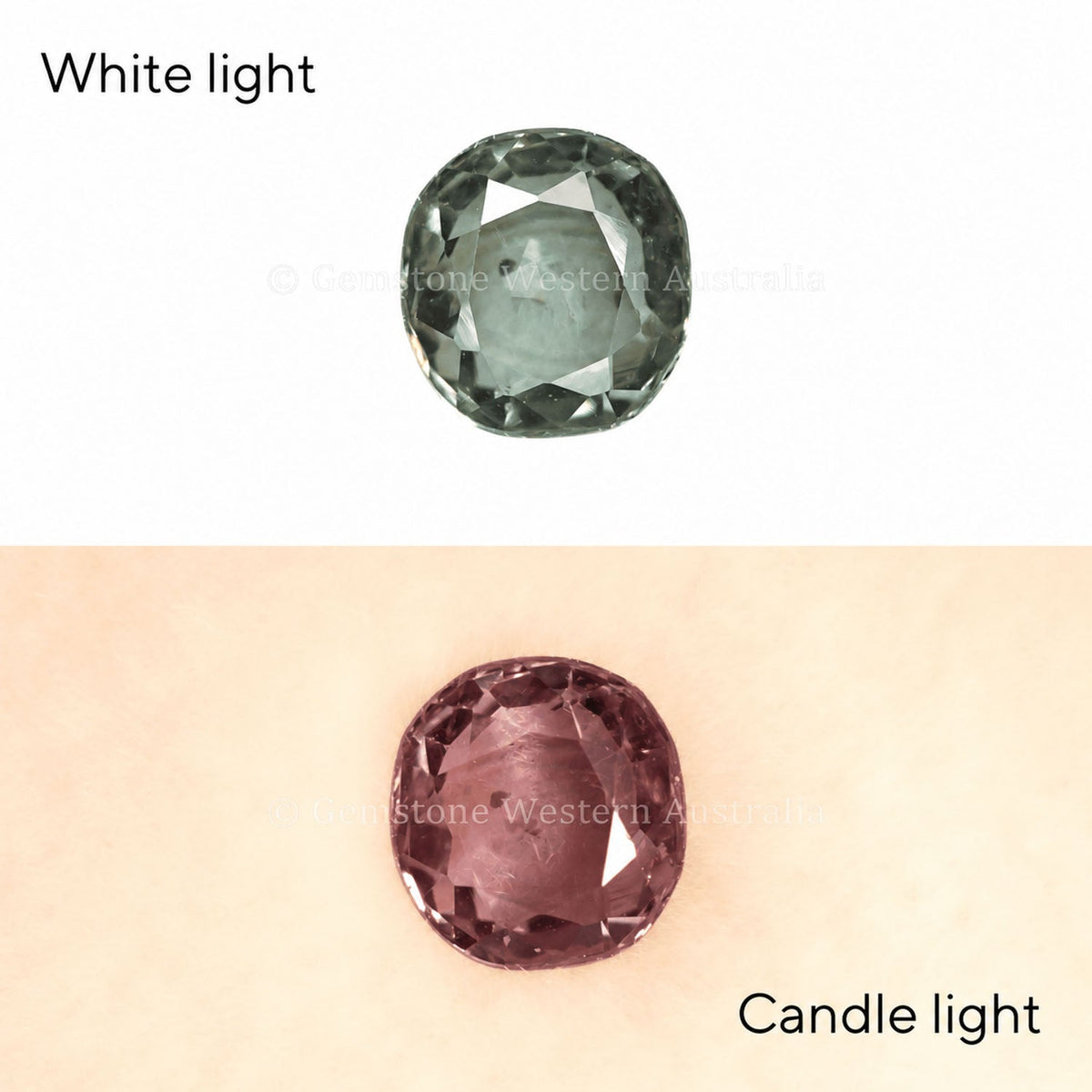 0.42 ct natural alexandrite, cushion cut chrysoberyl