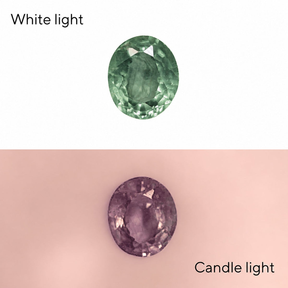 0.42 ct natural alexandrite, oval cut chrysoberyl