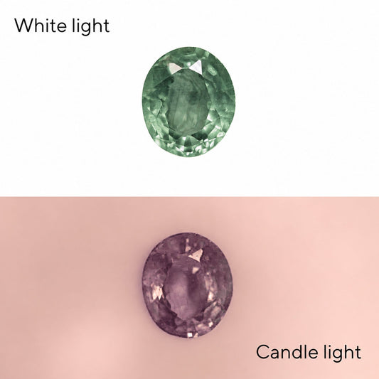 0.42 ct natural alexandrite, oval cut chrysoberyl