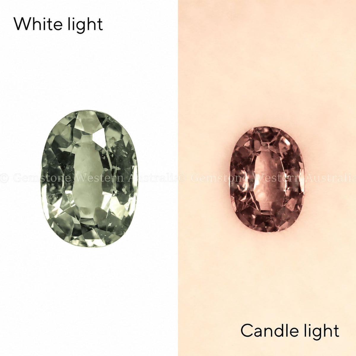 0.38 ct natural alexandrite, oval cut chrysoberyl