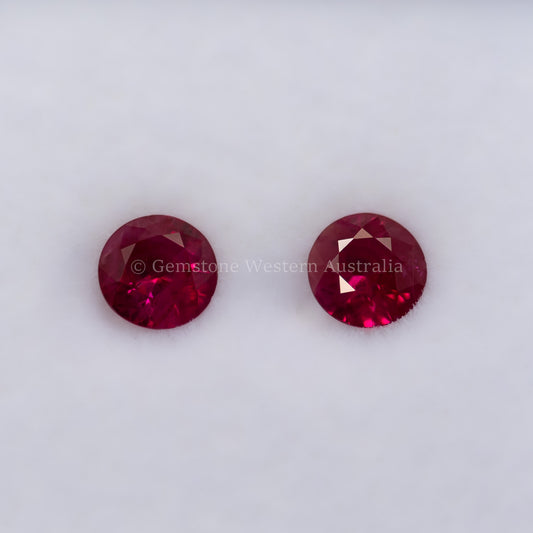 0.61 CT NATURAL RUBY PAIR - ROUND CUT