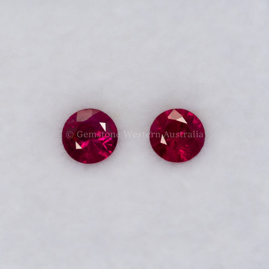 0.51 CT NATURAL RUBY PAIR - ROUND CUT