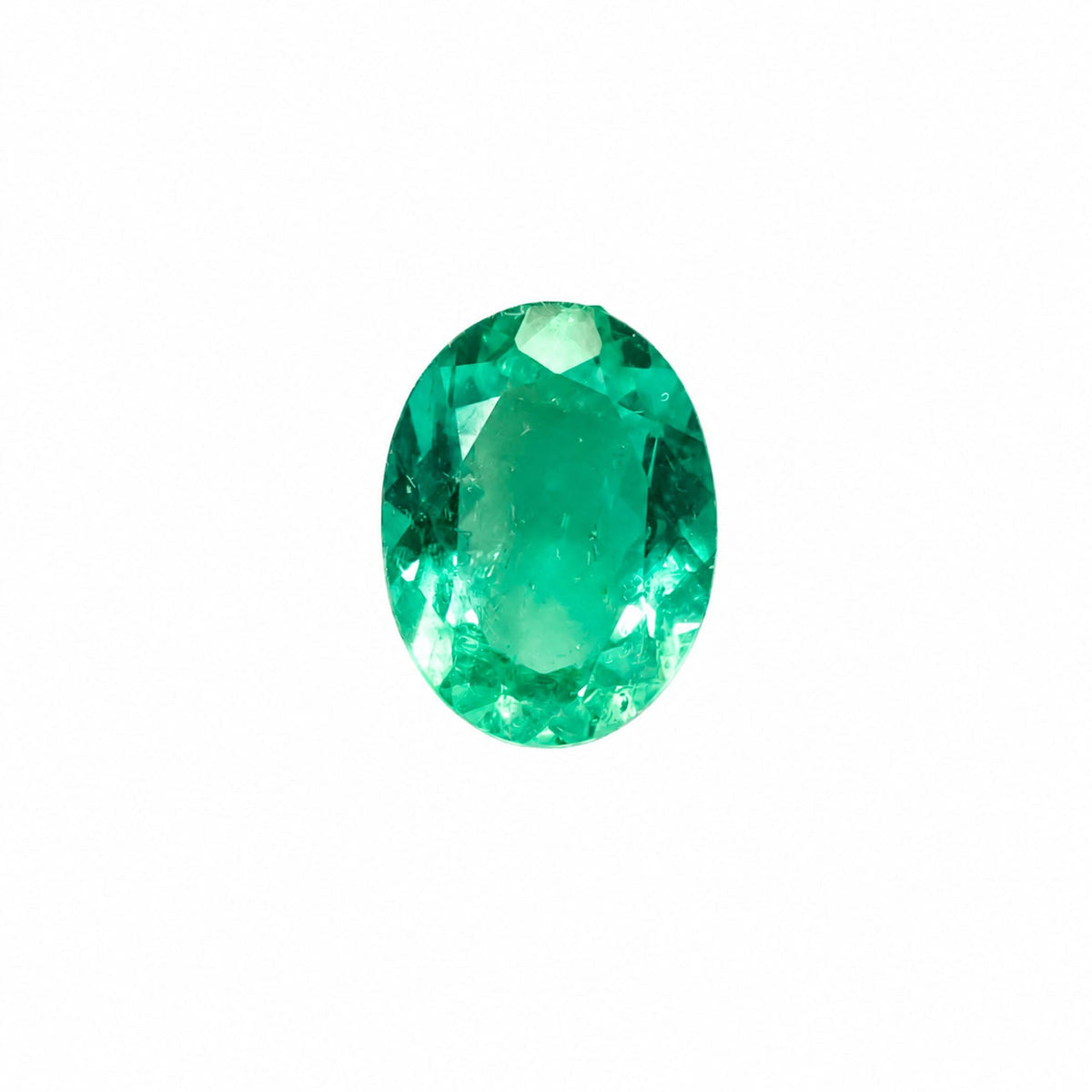 1.09 ct natural Colombian emerald, oval cut vivid green gemstone