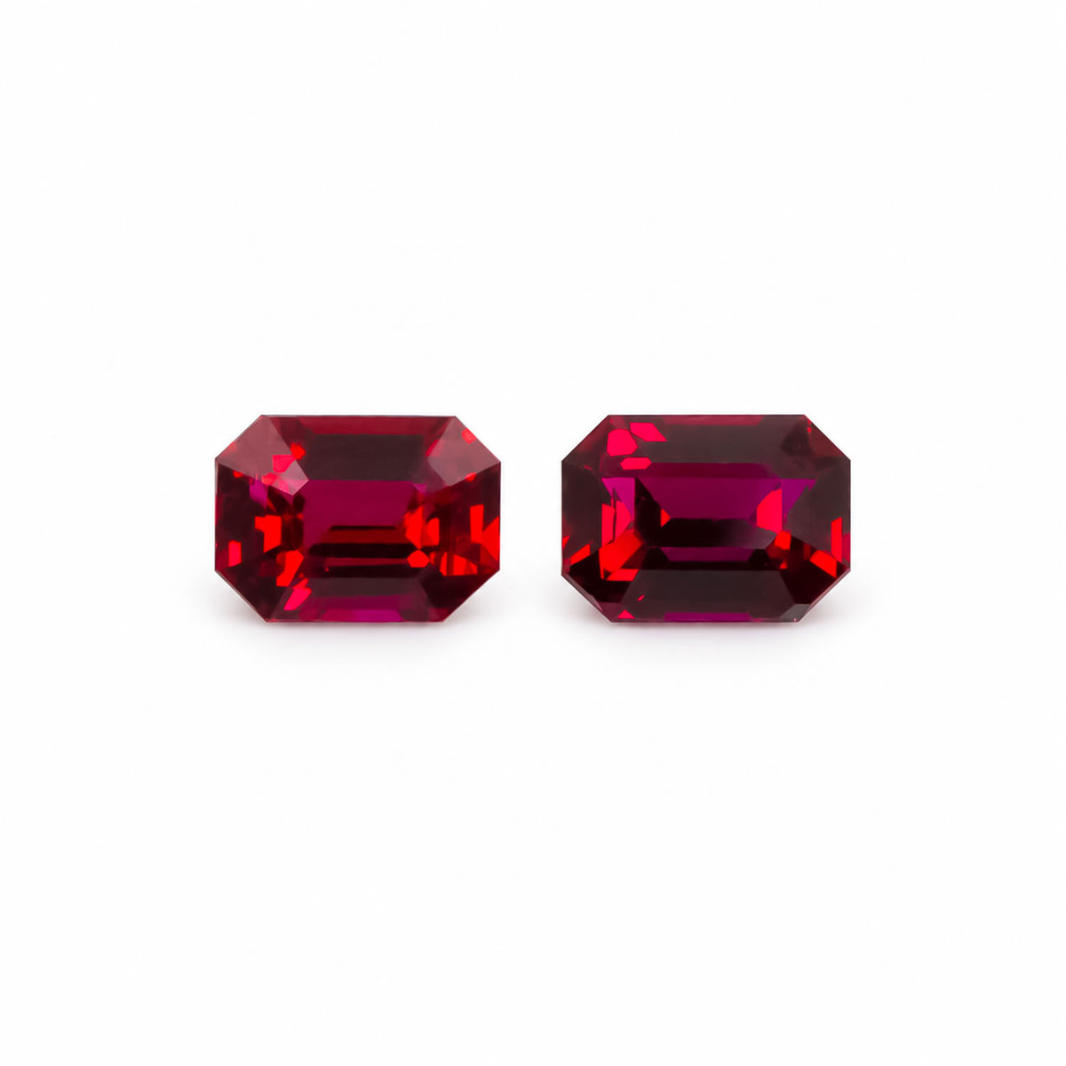 0.78ct Unheated Ruby Matching Pair, Octagon | Gems and Gold