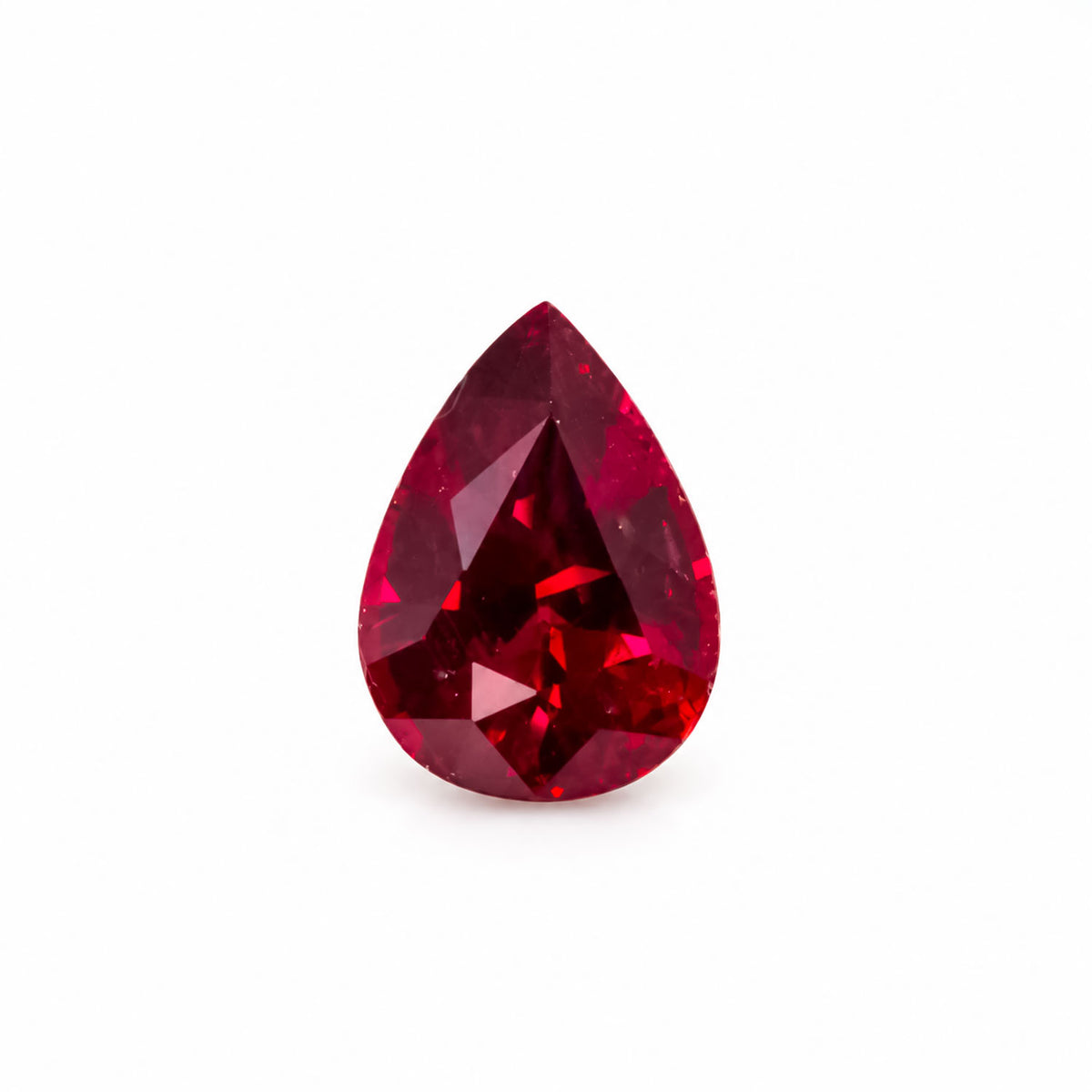 1.00ct natural unheated Madagascar ruby, pigeon blood red pear cut