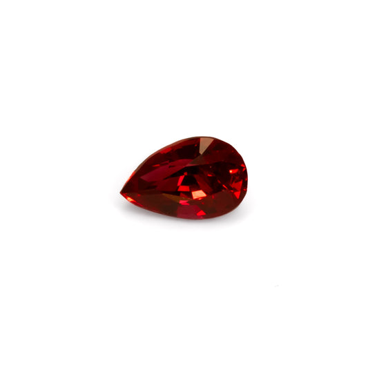0.41CT NATURAL UNHEATED RUBY - PEAR MIX CUT IN WHITE BACKGROUND