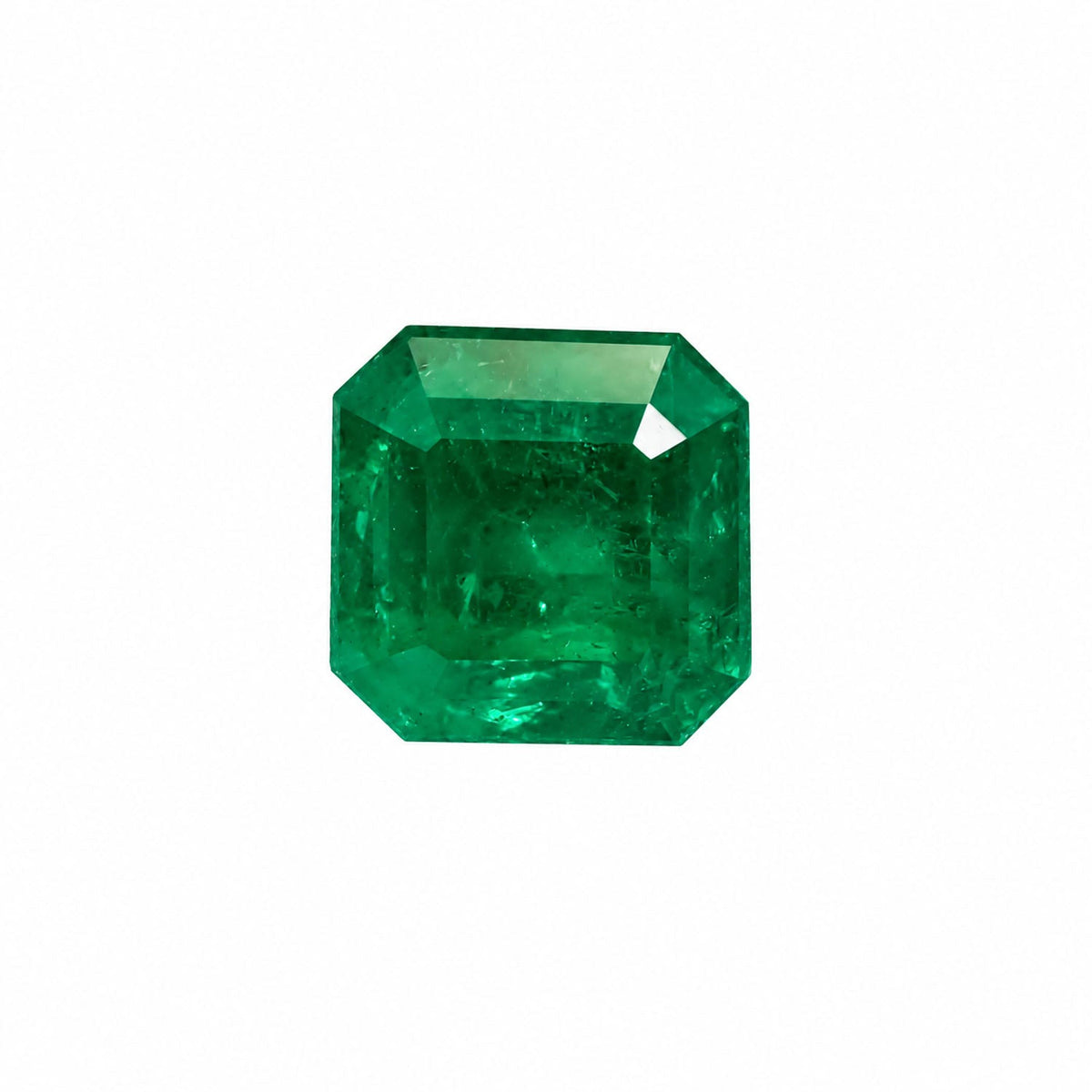 2.10 ct natural Colombian emerald, emerald cut rich vivid green gemstone