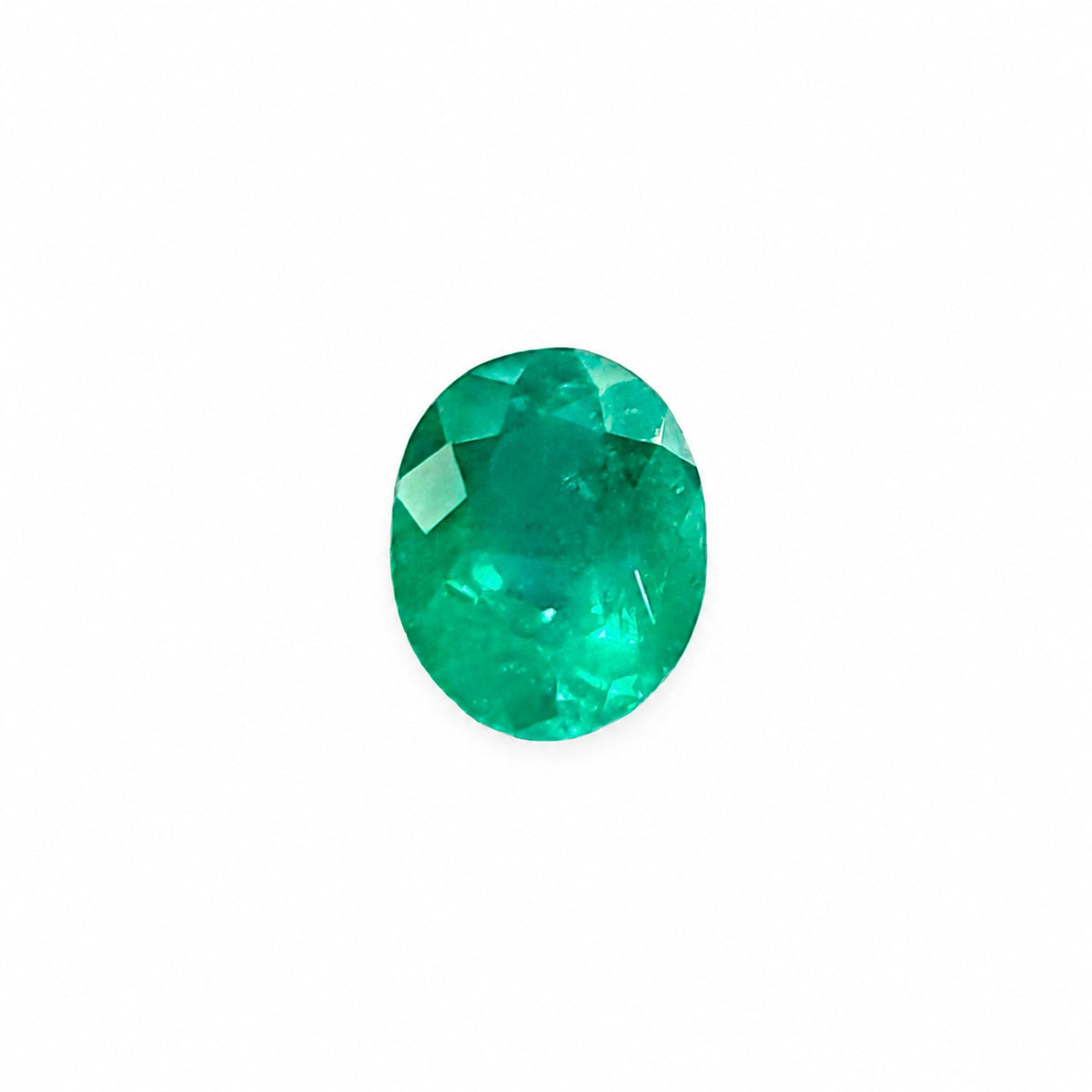 0.90 ct natural Colombian emerald, oval cut loose gemstone