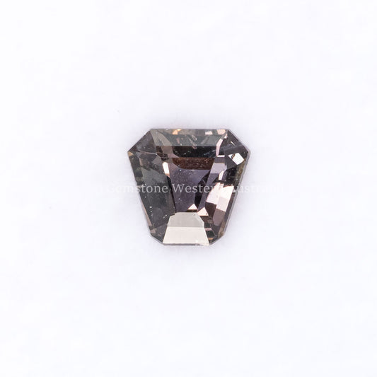 Front view of 0.79CT Natural Unheated Teal-Green Sapphire – Shield Fancy Cut in white background.
