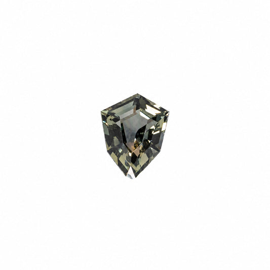0.53 ct natural unheated teal-green sapphire, shield fancy cut