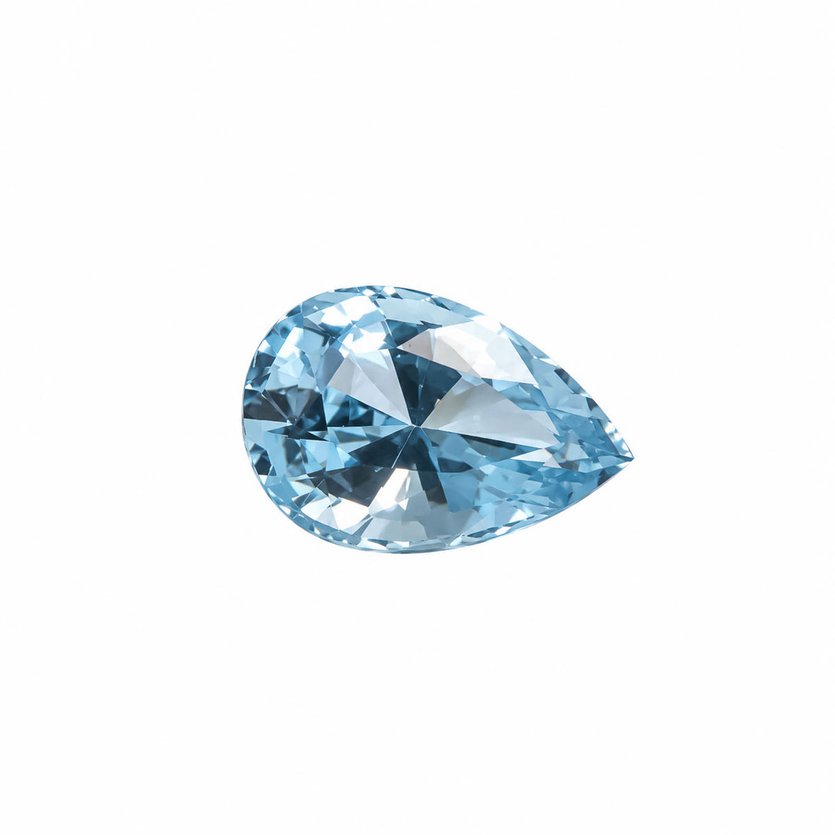 5.04ct natural aquamarine, sea blue pear cut