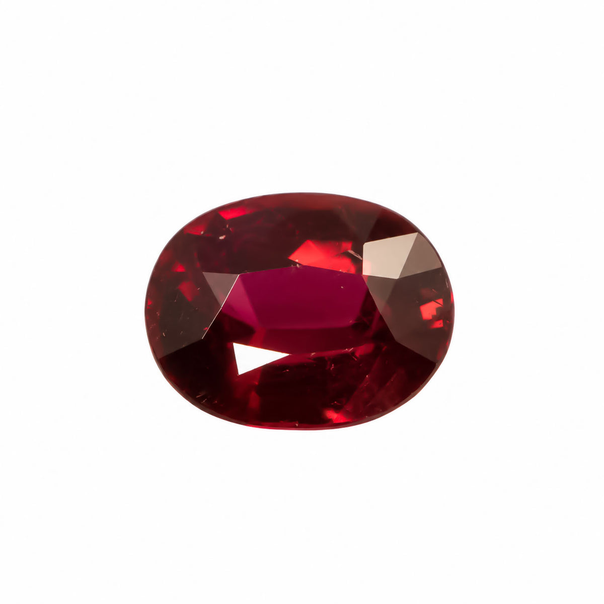 0.56ct natural unheated vivid red ruby, oval mixed cut