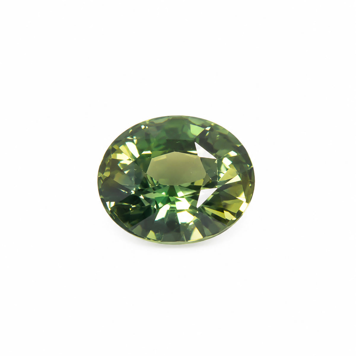 1.59ct natural unheated green sapphire, oval mixed cut