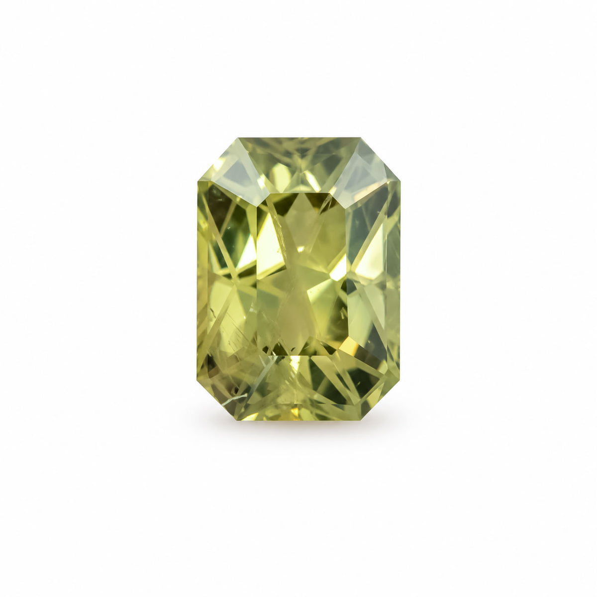 2.27ct natural unheated green sapphire, octagon concave cut