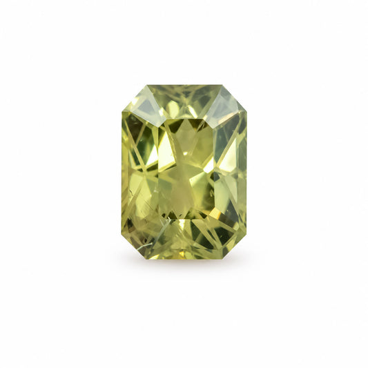 2.27ct natural unheated green sapphire, octagon concave cut