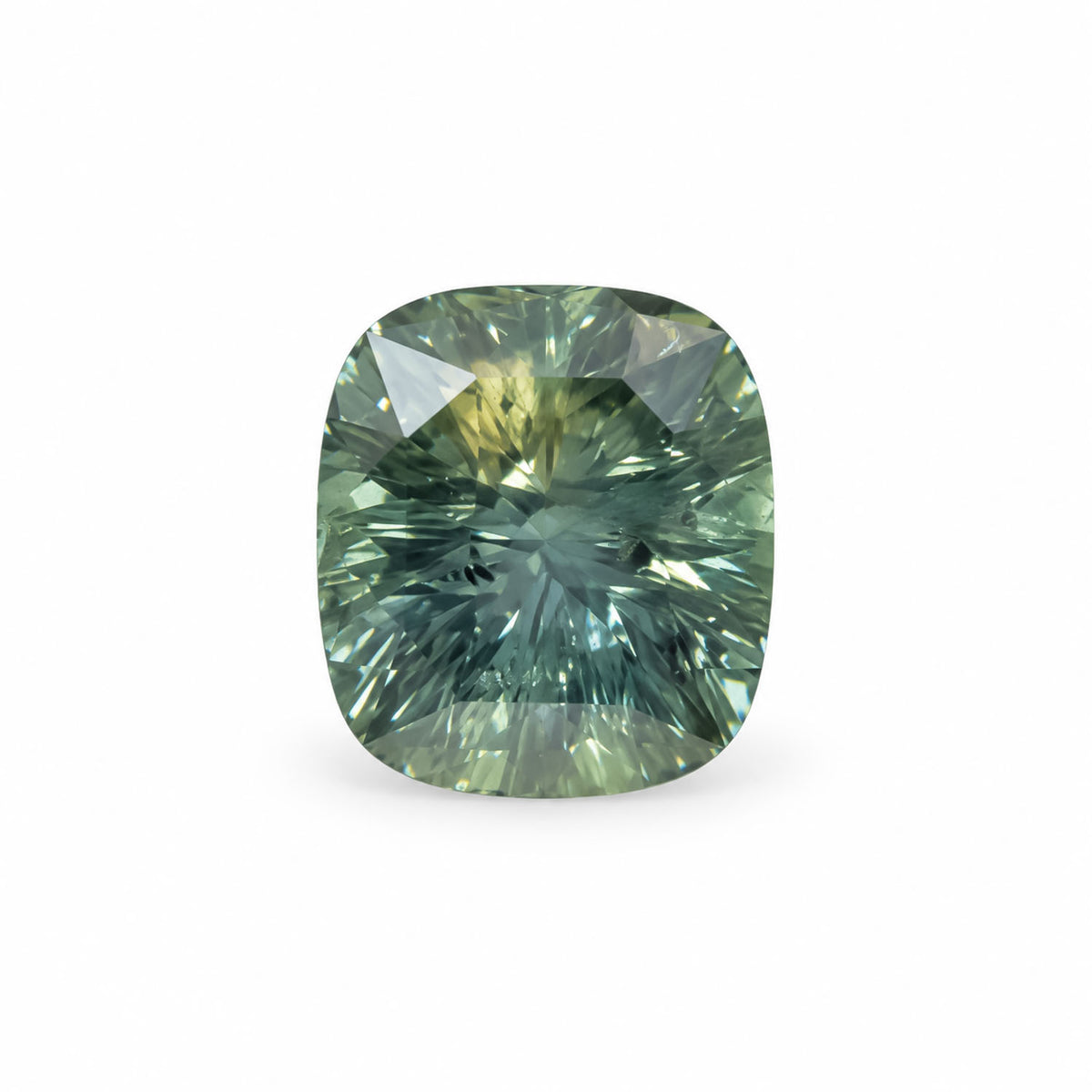 1.91ct natural unheated teal sapphire, cushion curved cut