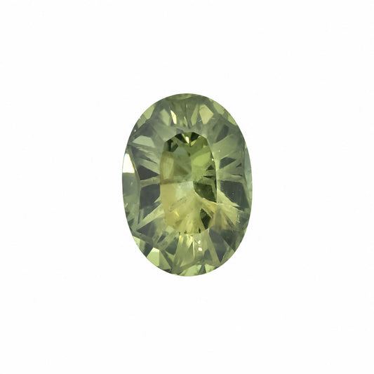 0.76ct natural unheated green sapphire, oval precision cut