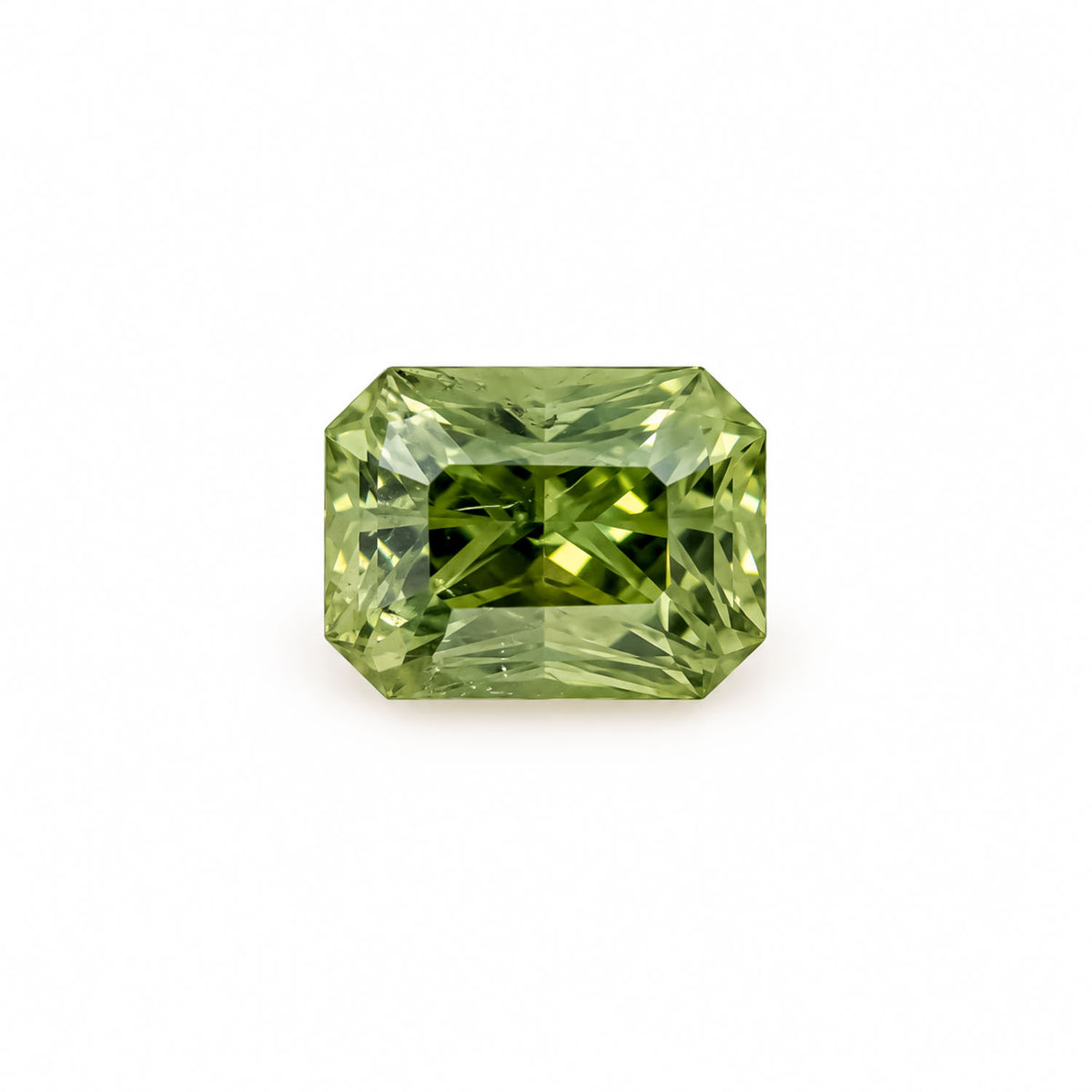 1.00ct natural green sapphire, octagon precision cut