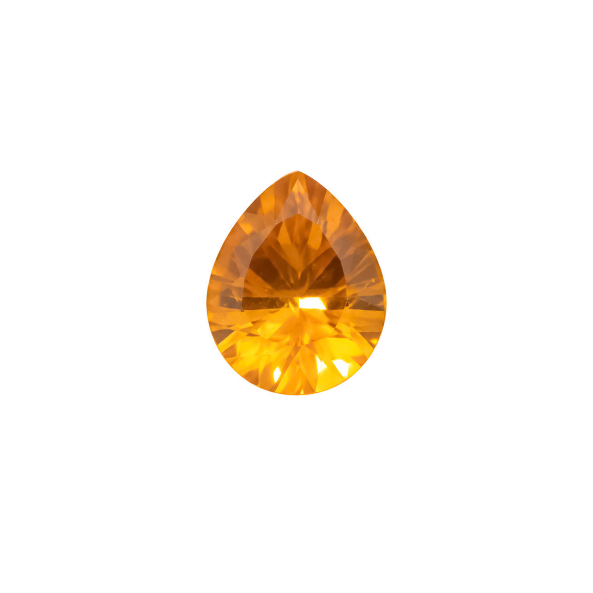 0.74ct natural orange sapphire, pear precision cut