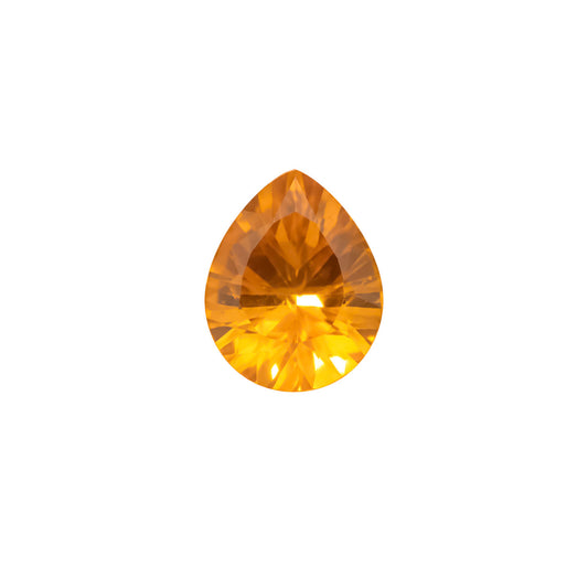 0.74ct natural orange sapphire, pear precision cut