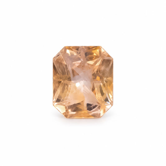 0.90ct natural peach sapphire, octagon precision cut