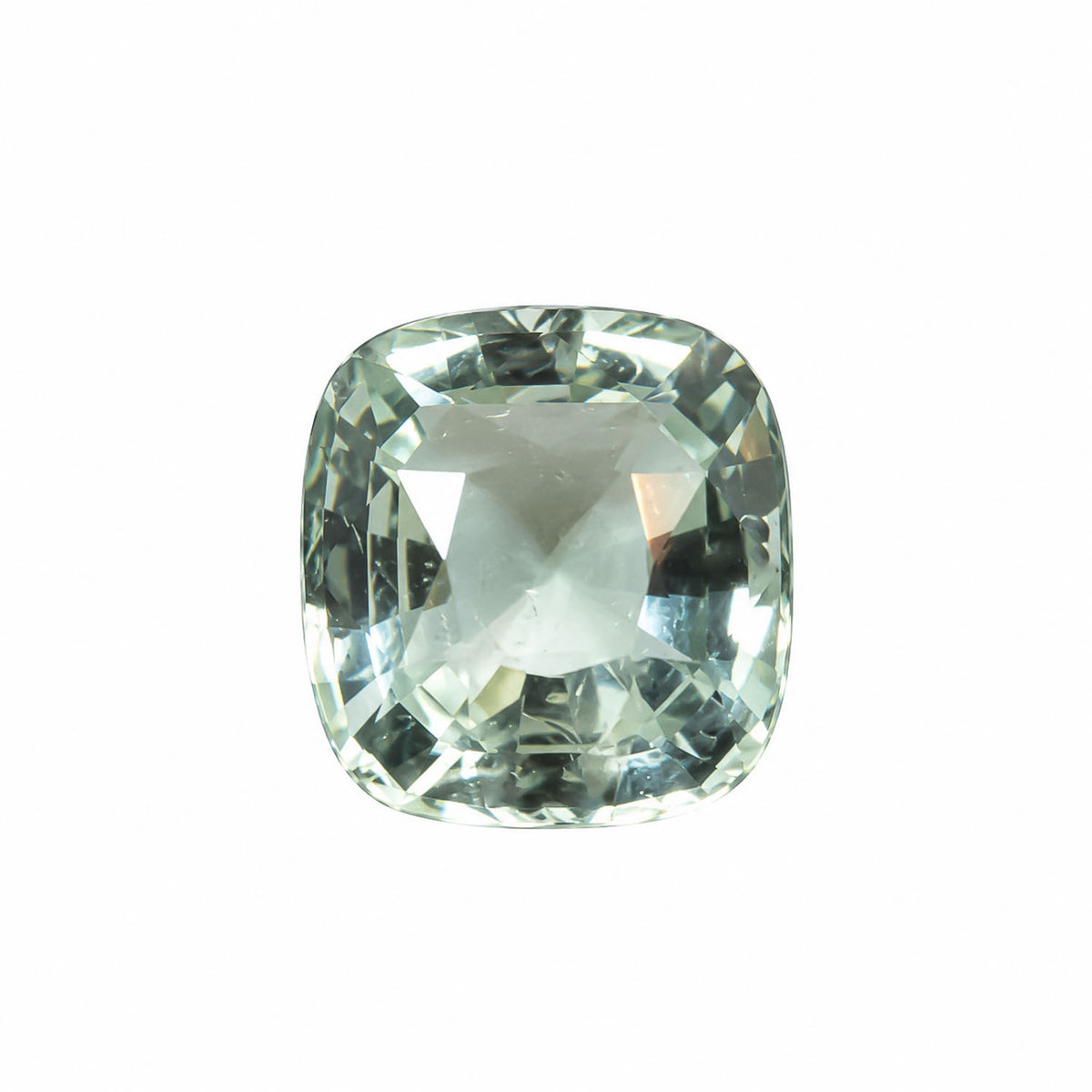 2.87ct natural green aquamarine, cushion mixed cut