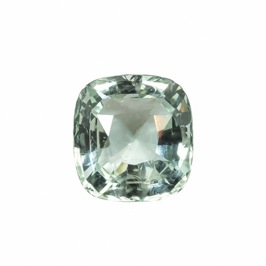 2.87ct natural green aquamarine, cushion mixed cut