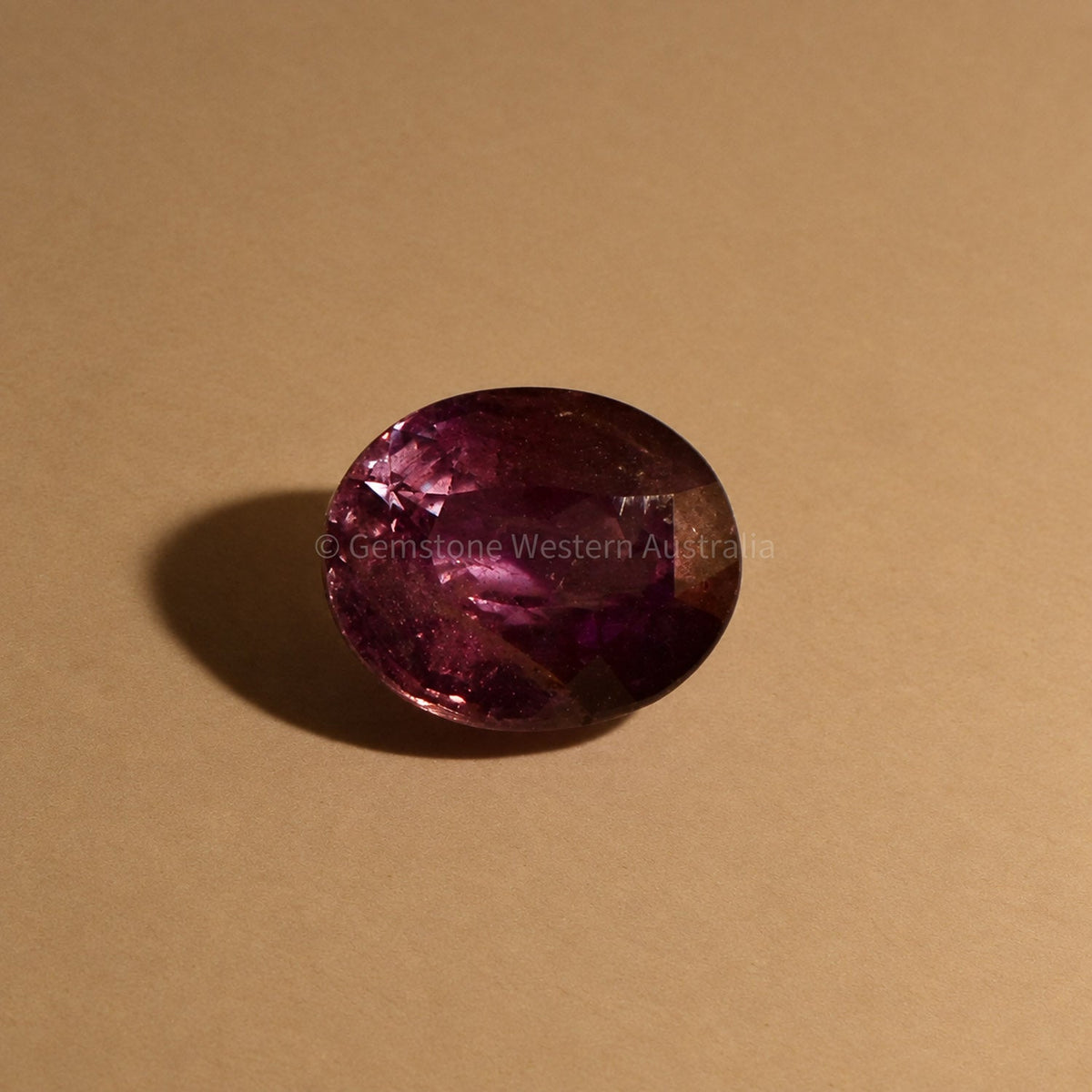Close view of the 4.14 ct oval mixed cut natural alexandrite