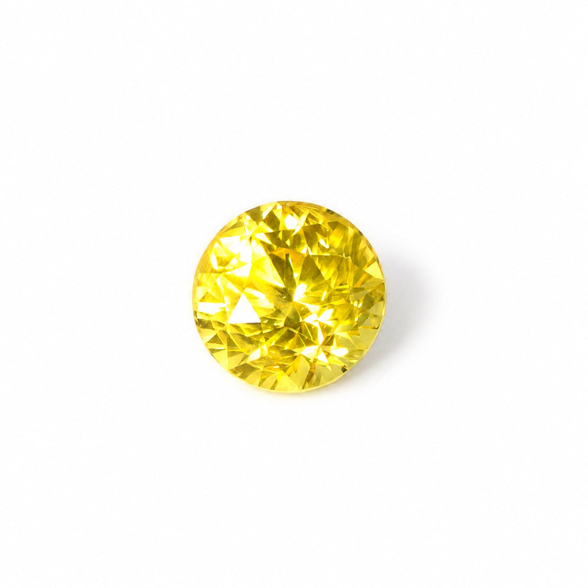2.16 ct natural unheated yellow sapphire, round shape