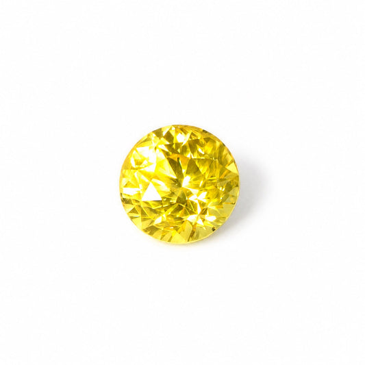 2.16 ct natural unheated yellow sapphire, round shape