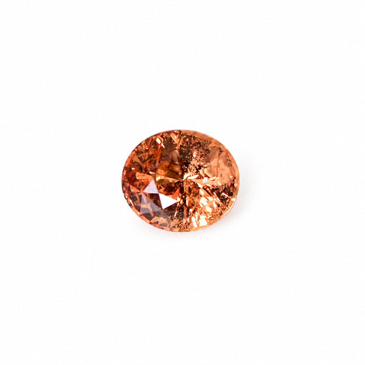 1.58 ct natural unheated padparadscha sapphire, sunset orangy pink oval cut