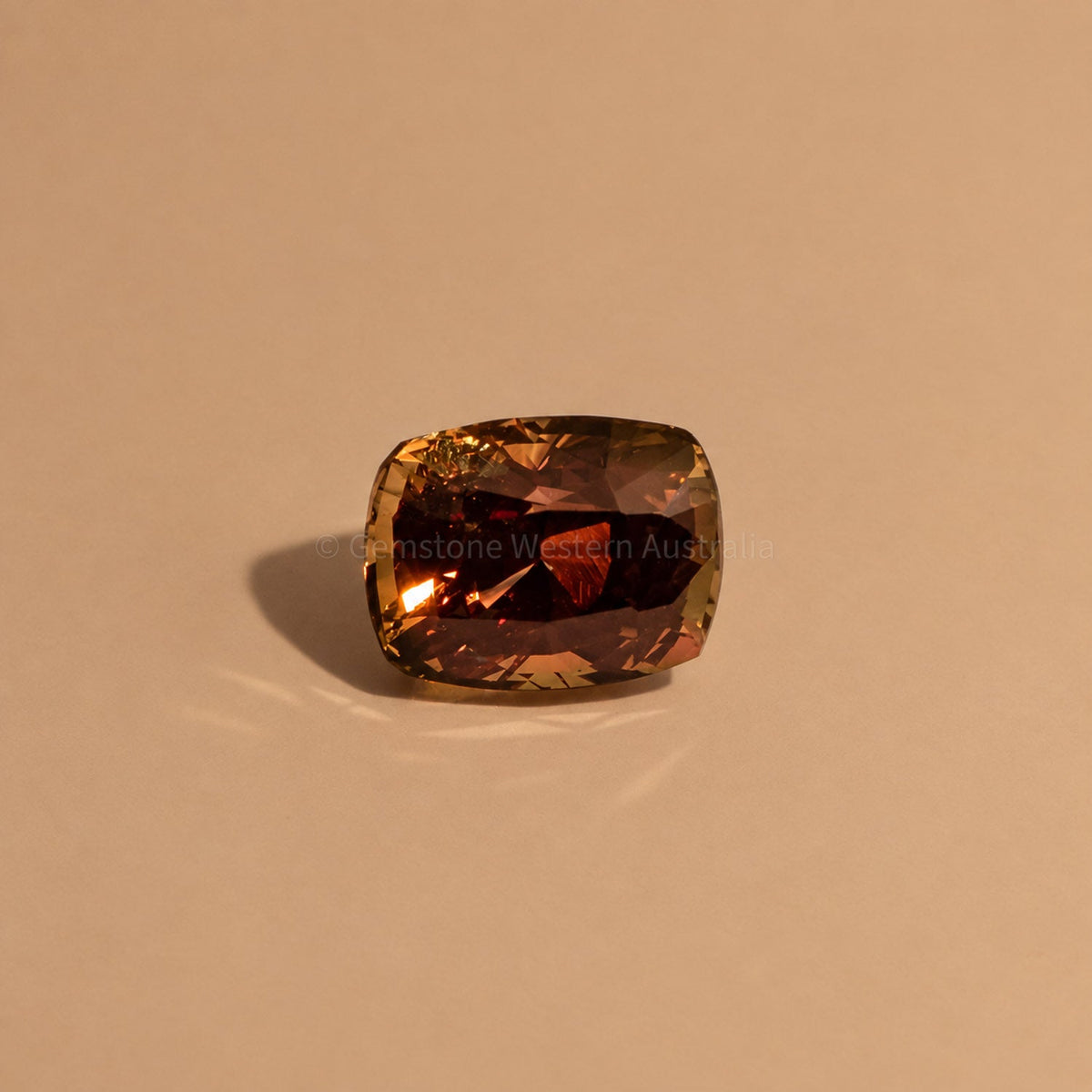 2.19 ct natural alexandrite shown at an angle