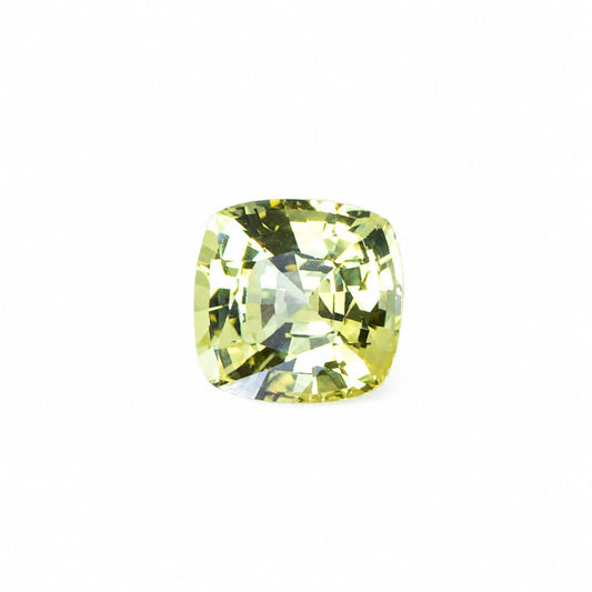 2.42 ct natural unheated yellow sapphire, cushion shape