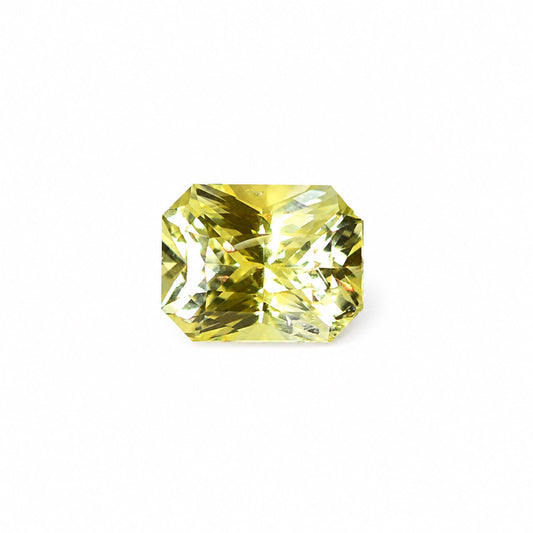 2.57 ct natural unheated yellow sapphire, radiant mixed cut