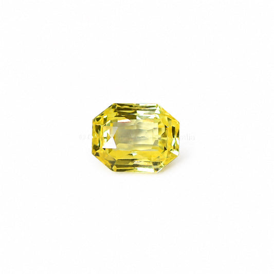 2.90 ct natural unheated yellow sapphire, radiant mixed cut