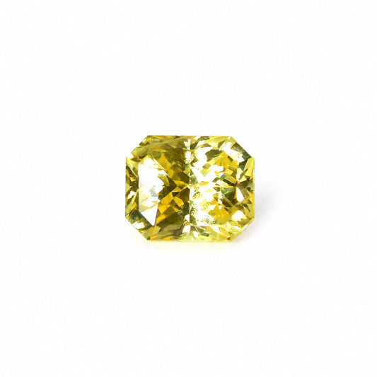 2.94 ct natural unheated yellow sapphire, radiant mixed cut