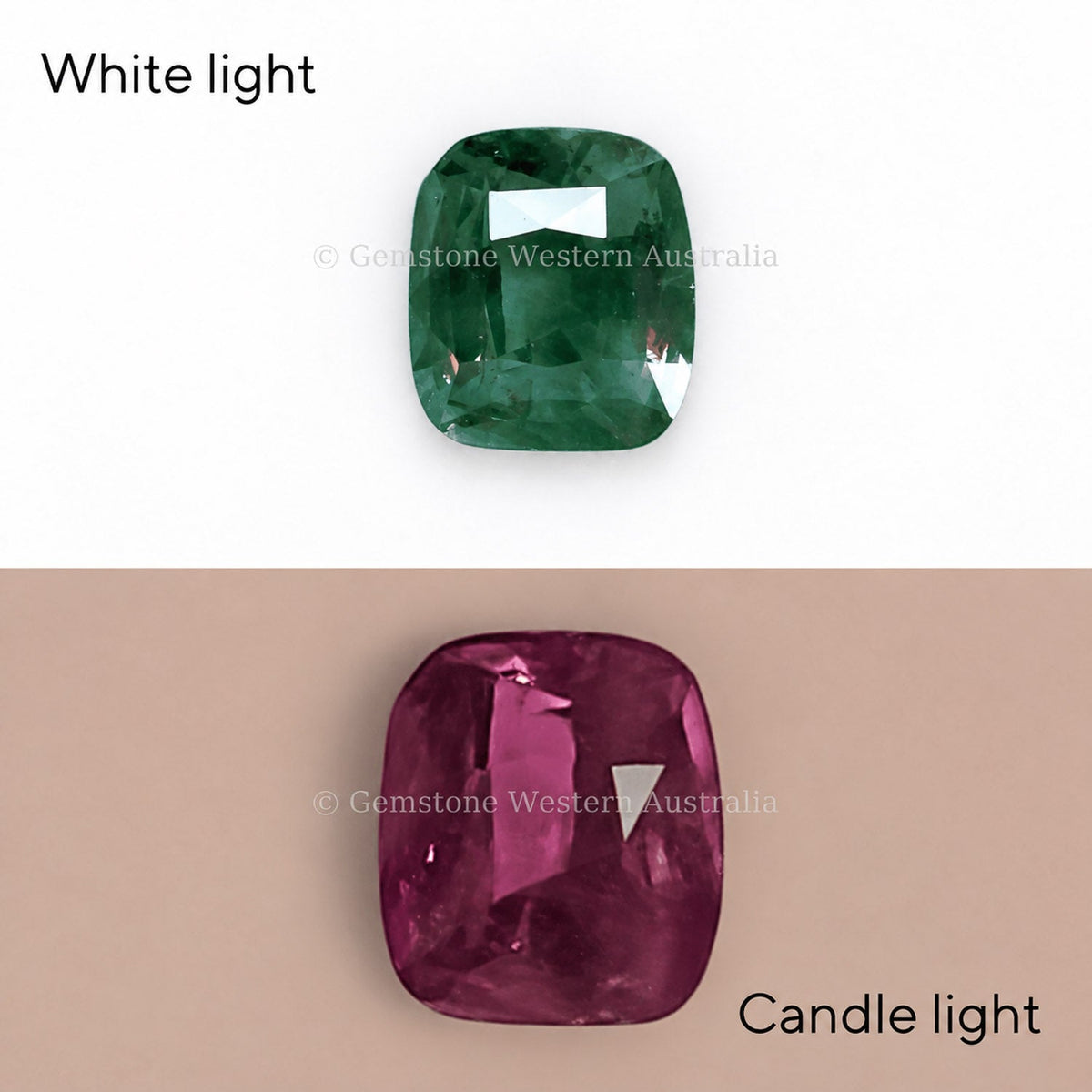 1.05 ct natural alexandrite, cushion cut chrysoberyl