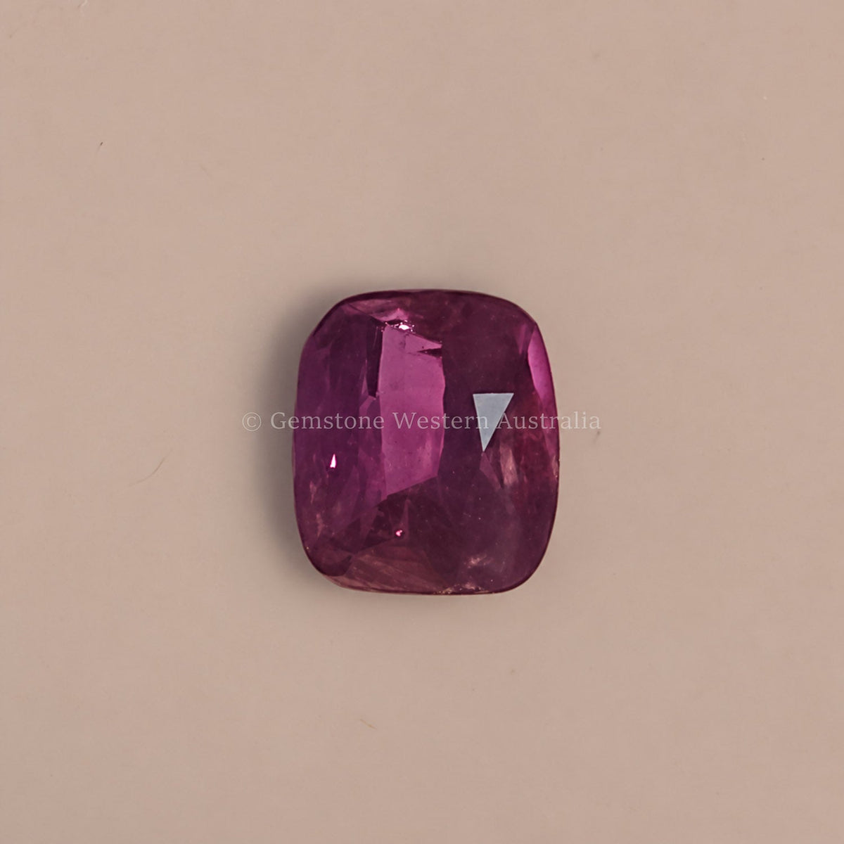 Close view of the 1.05 ct cushion cut natural alexandrite