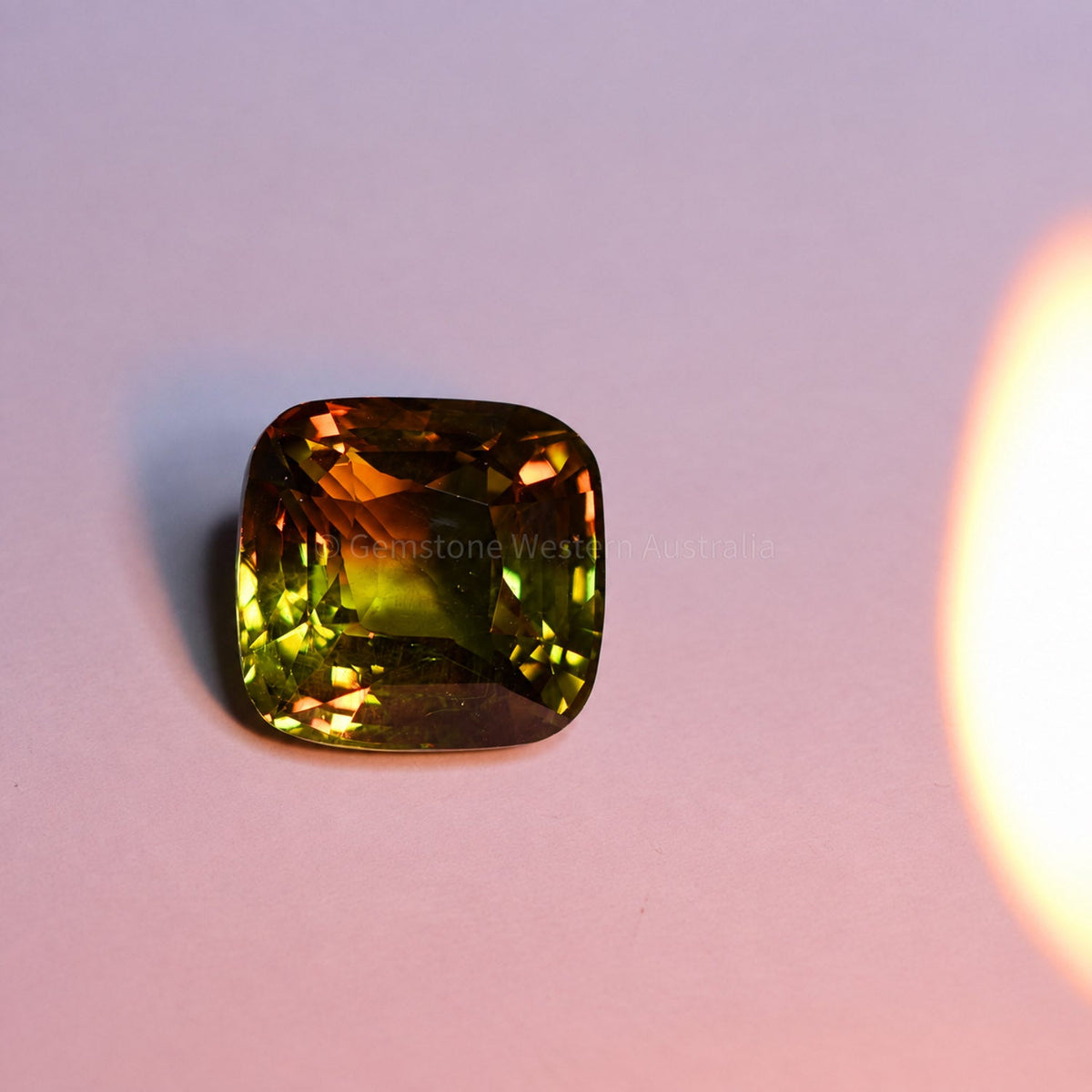 Close view of the 3.6 ct oval mixed cut natural alexandrite