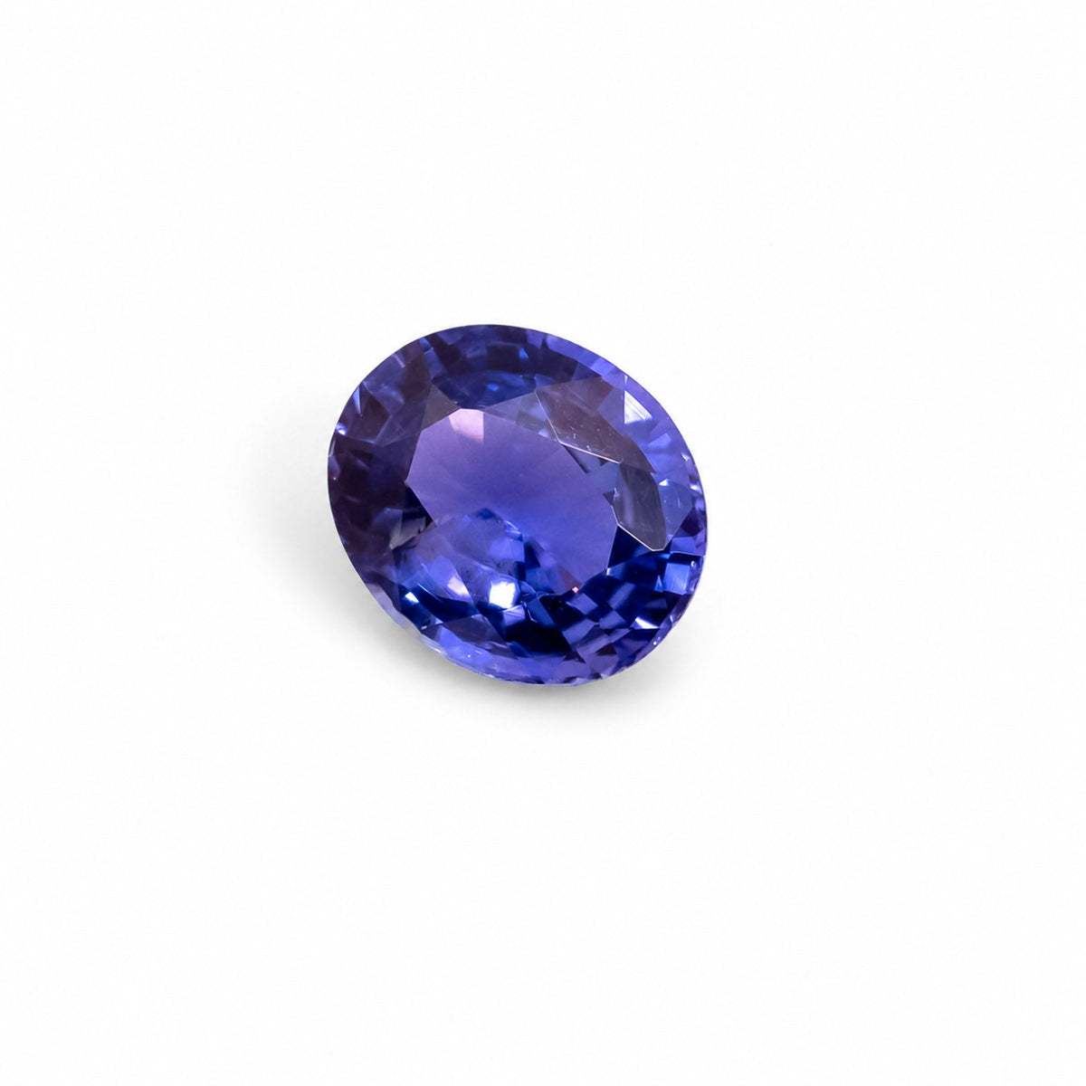 0.91 ct natural violetish blue sapphire, oval mixed cut