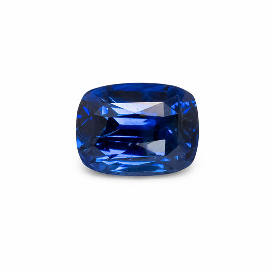 front view of 1.70CT Natural Sri Lankan Royal Blue Sapphire in white background