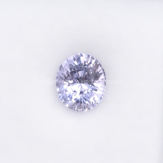 Front view of 1.65CT Natural Unheated Light Violet Sapphire – Oval Mixed Cut in white background.