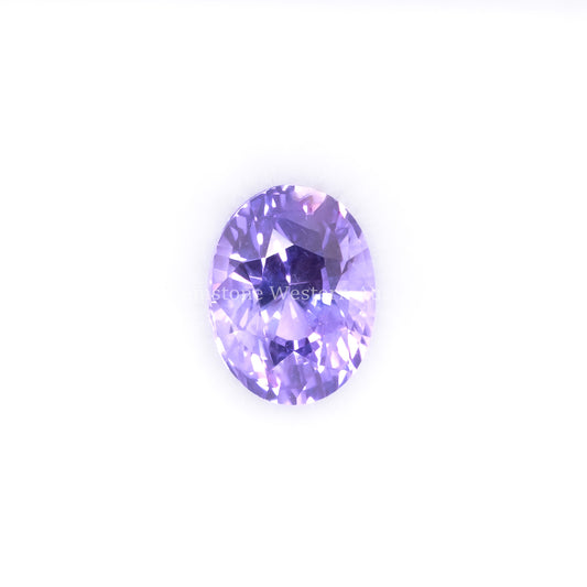 Front view of 1.47CT Natural Unheated Violet Sapphire – Oval Mixed Cut in white background.
